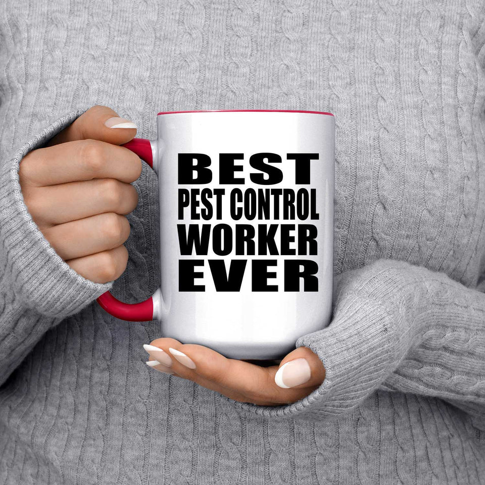 Best Pest Control Worker Ever - 15oz Accent Mug Red