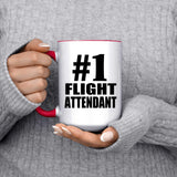 Number One #1 Flight Attendant - 15oz Accent Mug Red