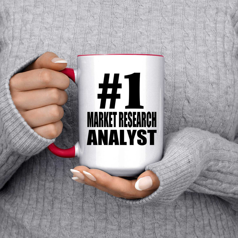 Number One #1 Market Research Analyst - 15oz Accent Mug Red