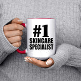 Number One #1 Skincare Specialist - 15oz Accent Mug Red