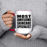 Most Awesome Skincare Specialist - 15oz Accent Mug Red