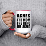 Agnes The Mom The Hero The Legend - 15oz Accent Mug Red