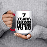 7th Anniversary 7 Years Down Lifetime To Go - 15oz Accent Mug Red