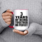 3rd Anniversary 3 Years Of Being Mr Perfect - 15oz Accent Mug Red