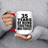 35th Anniversary 35 Years Of Being Mrs Perfect - 15oz Accent Mug Red