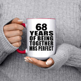 68th Anniversary 68 Years Of Being Mrs Perfect - 15oz Accent Mug Red