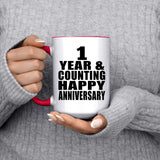Happy 1st Anniversary 1 Year & Counting - 15oz Accent Mug Red