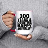 Happy 100th Anniversary 100 Years & Counting - 15oz Accent Mug Red