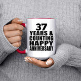 Happy 37th Anniversary 37 Years & Counting - 15oz Accent Mug Red