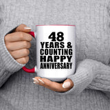 Happy 48th Anniversary 48 Years & Counting - 15oz Accent Mug Red