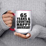 Happy 65th Anniversary 65 Years & Counting - 15oz Accent Mug Red
