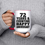 Happy 72nd Anniversary 72 Years & Counting - 15oz Accent Mug Red