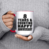 Happy 8th Anniversary 8 Years & Counting - 15oz Accent Mug Red