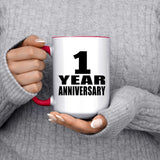 1st Anniversary 1 Year - 15oz Accent Mug Red