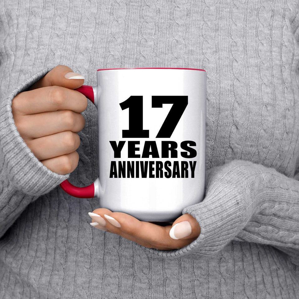 17th Anniversary 17 Years - 15oz Accent Mug Red
