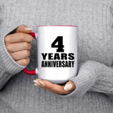 4th Anniversary 4 Years - 15oz Accent Mug Red