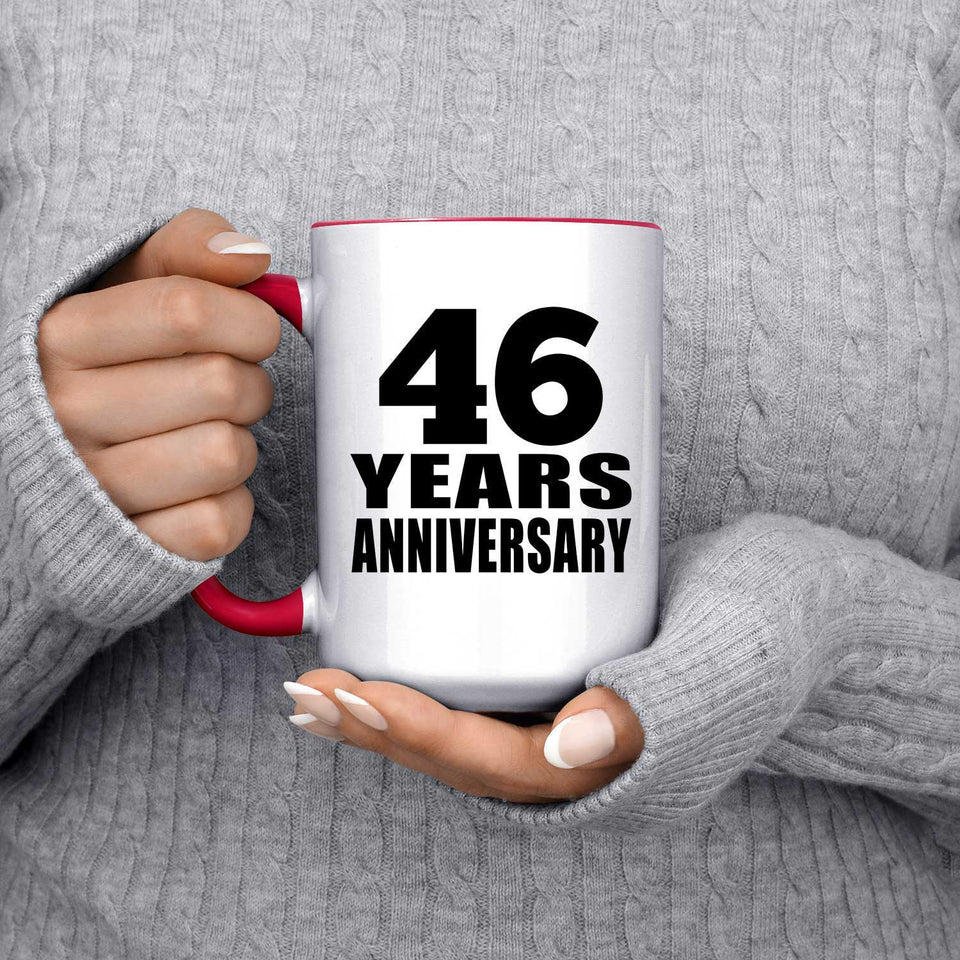 46th Anniversary 46 Years - 15oz Accent Mug Red