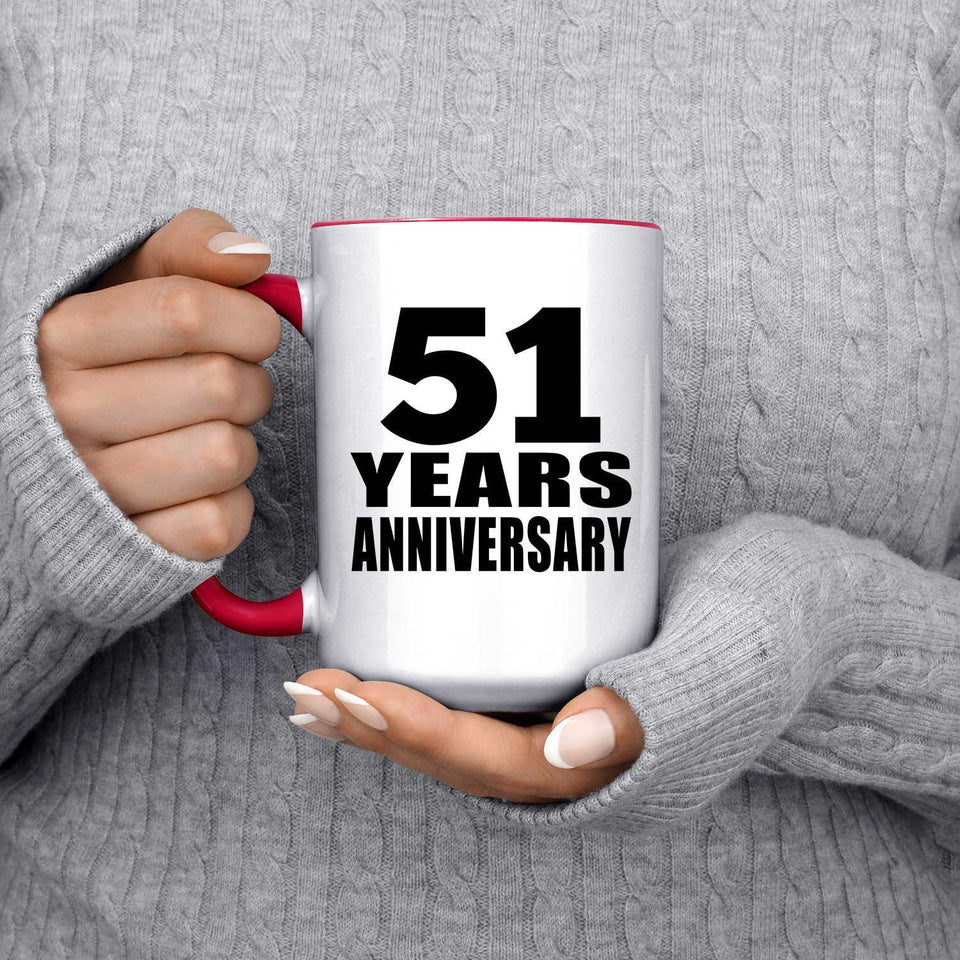 51st Anniversary 51 Years - 15oz Accent Mug Red