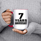 7th Anniversary 7 Years - 15oz Accent Mug Red