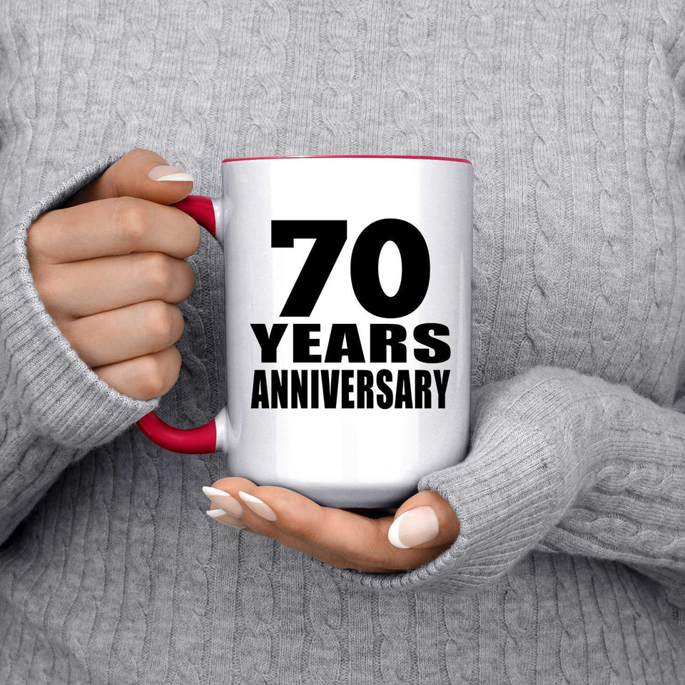 70th Anniversary 70 Years - 15oz Accent Mug Red