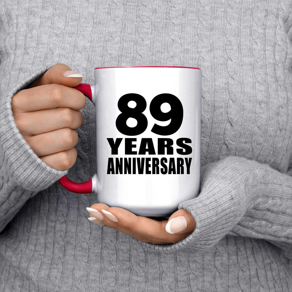 89th Anniversary 89 Years - 15oz Accent Mug Red