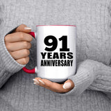 91st Anniversary 91 Years - 15oz Accent Mug Red