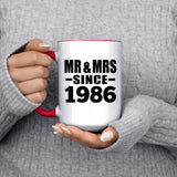 38th Anniversary Mr & Mrs Since 1986 - 15oz Accent Mug Red