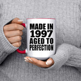 27th Birthday Made In 1997 Aged to Perfection - 15oz Accent Mug Red