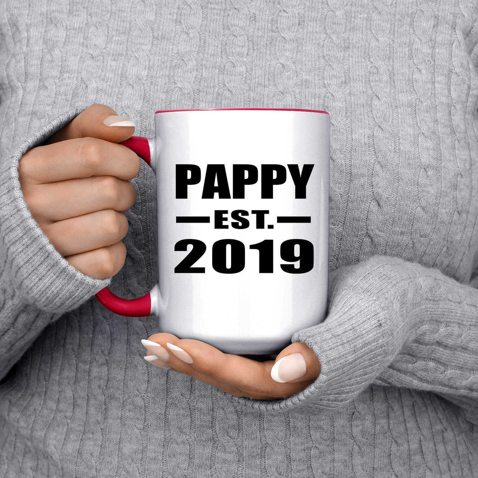 Pappy Established EST. 2019 - 15oz Accent Mug Red