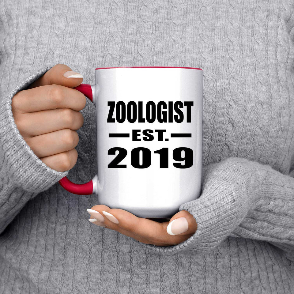 Zoologist Established EST. 2019 - 15oz Accent Mug Red