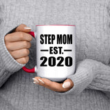 Step Mom Established EST. 2020 - 15oz Accent Mug Red