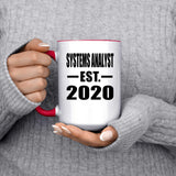 Systems Analyst Established EST. 2020 - 15oz Accent Mug Red
