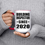 Building Inspector Since 2020 - 15oz Accent Mug Red