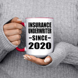 Insurance Underwriter Since 2020 - 15oz Accent Mug Red