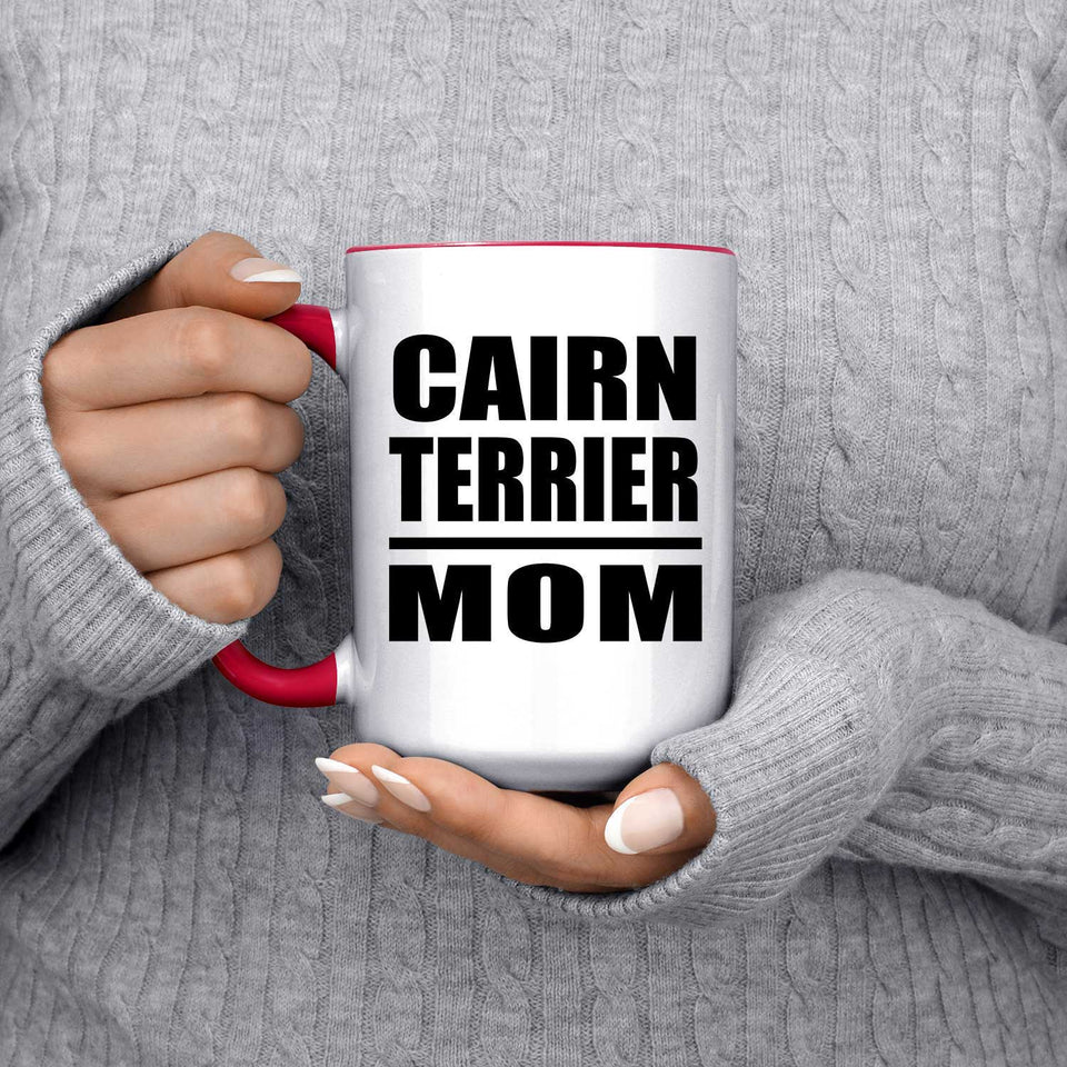 Cairn Terrier Mom - 15oz Accent Mug Red
