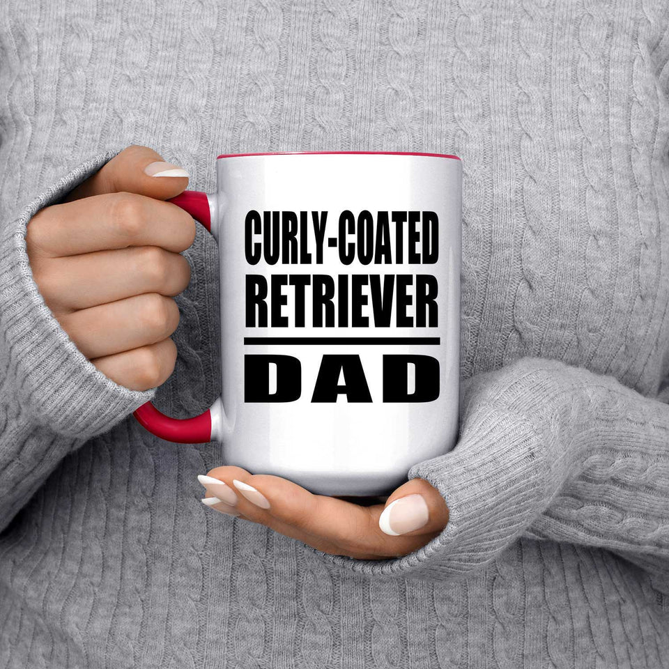 Curly-Coated Retriever Dad - 15oz Accent Mug Red