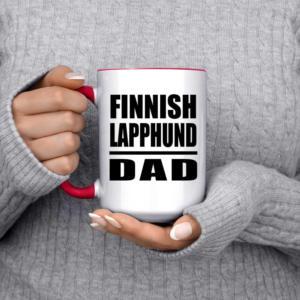 Finnish Lapphund Dad - 15oz Accent Mug Red