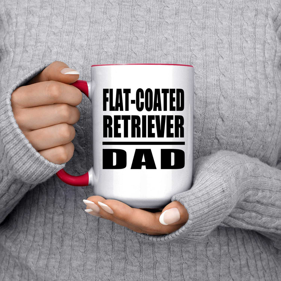 Flat-Coated Retriever Dad - 15oz Accent Mug Red