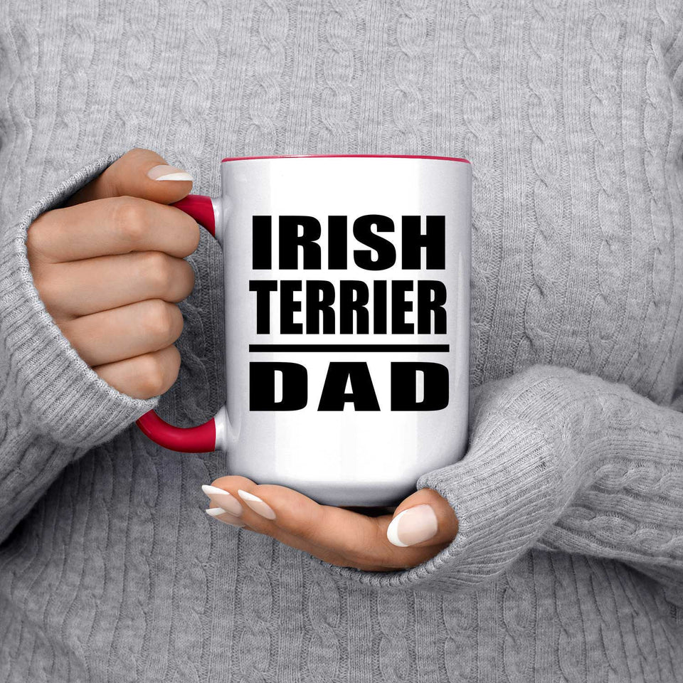 Irish Terrier Dad - 15oz Accent Mug Red