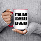 Italian Greyhound Dad - 15oz Accent Mug Red