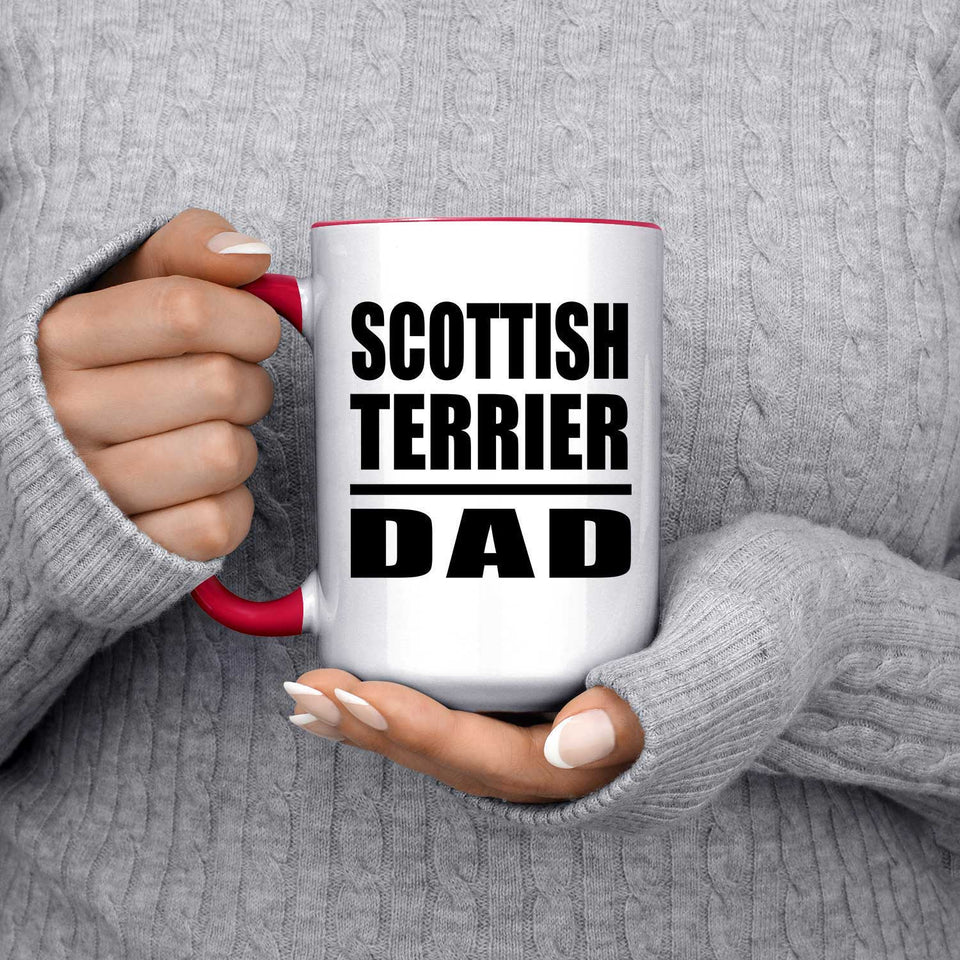 Scottish Terrier Dad - 15oz Accent Mug Red