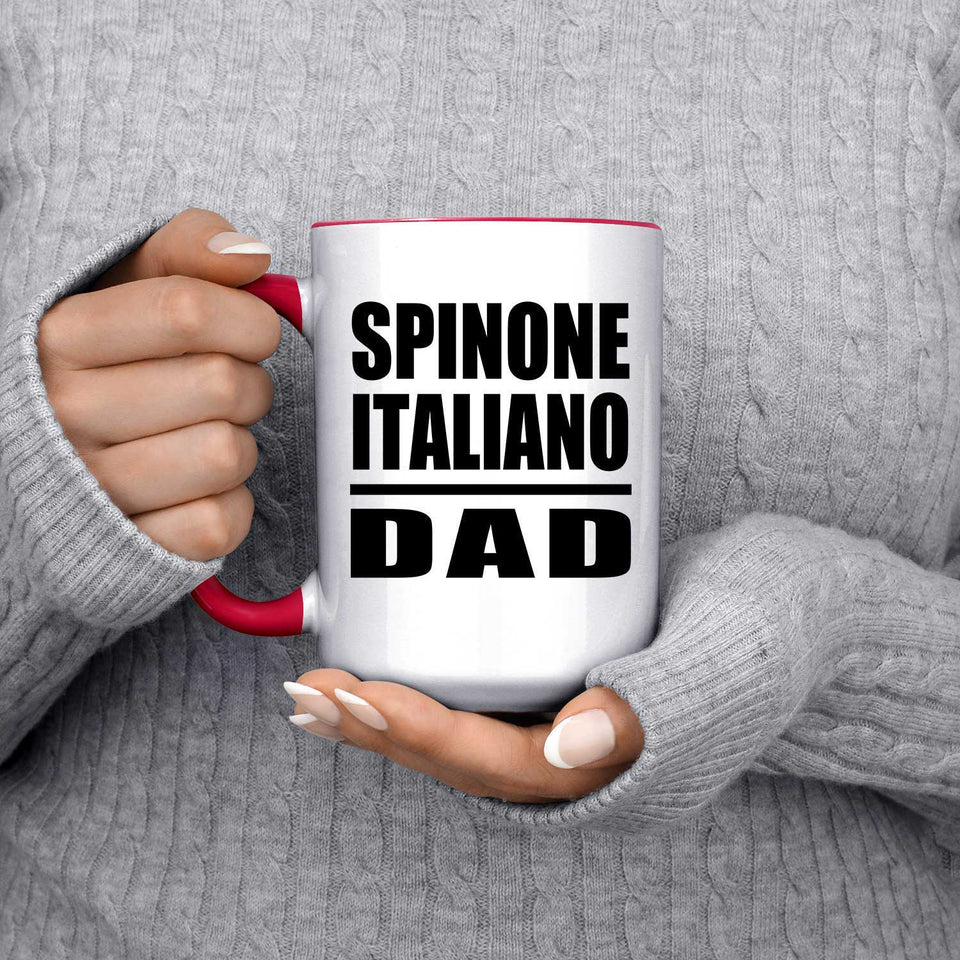 Spinone Italiano Dad - 15oz Accent Mug Red