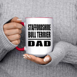 Staffordshire Bull Terrier Dad - 15oz Accent Mug Red