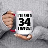 68th Birthday I Turned 34 Twice - 15oz Accent Mug Red