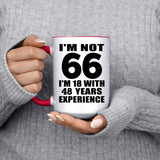 66th Birthday I'm Not 66 I'm 18 With 48 Years Experience - 15oz Accent Mug Red
