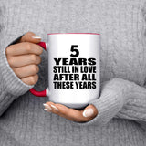 5th Anniversary 5 Years Still In Love After Years - 15oz Accent Mug Red