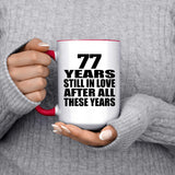 77th Anniversary 77 Years Still In Love After Years - 15oz Accent Mug Red