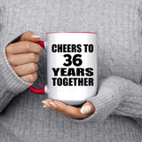 36th Anniversary Cheers To 36 Years Together - 15oz Accent Mug Red