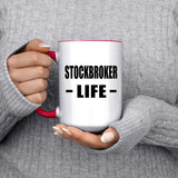 Stockbroker Life - 15oz Accent Mug Red