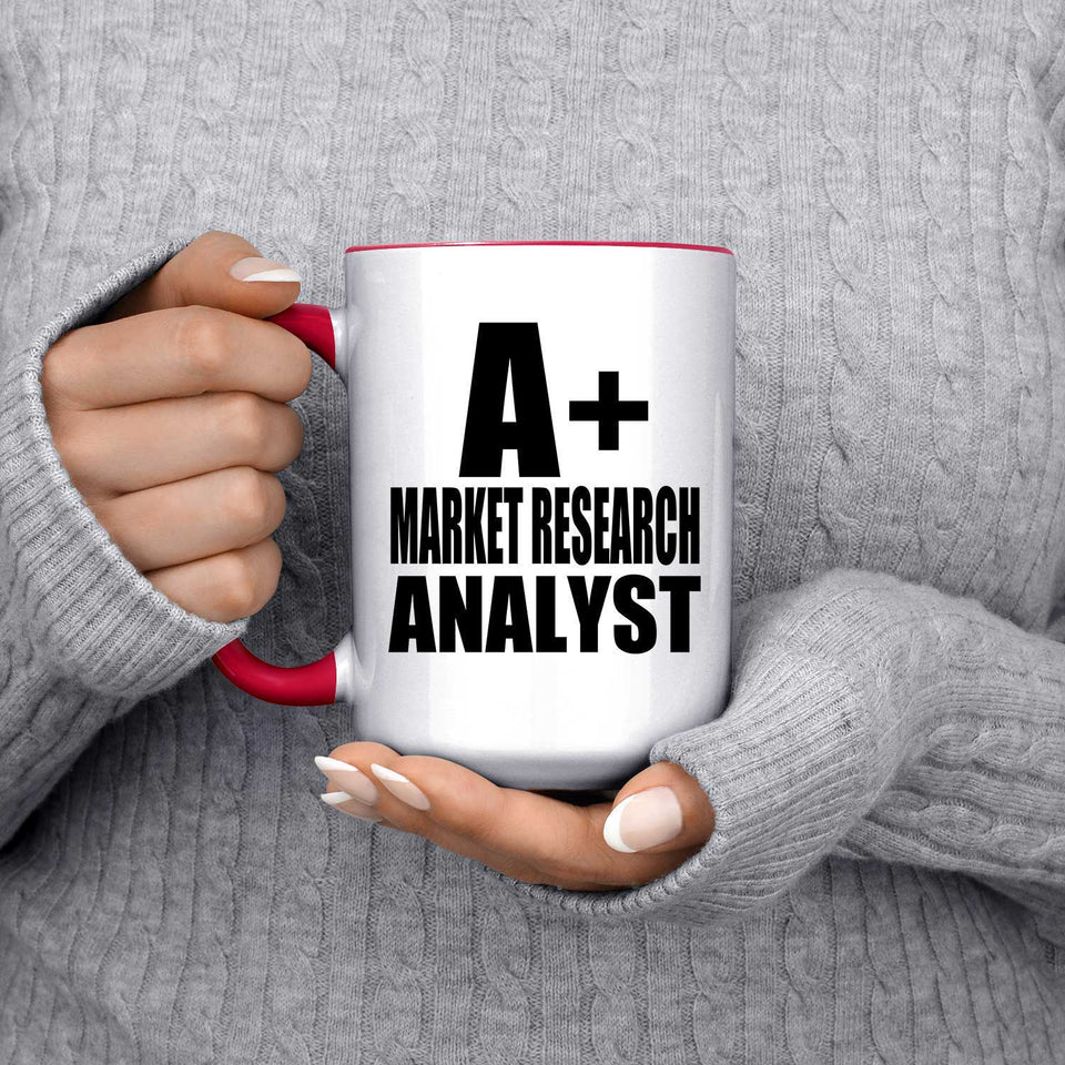 A+ Market Research Analyst - 15oz Accent Mug Red